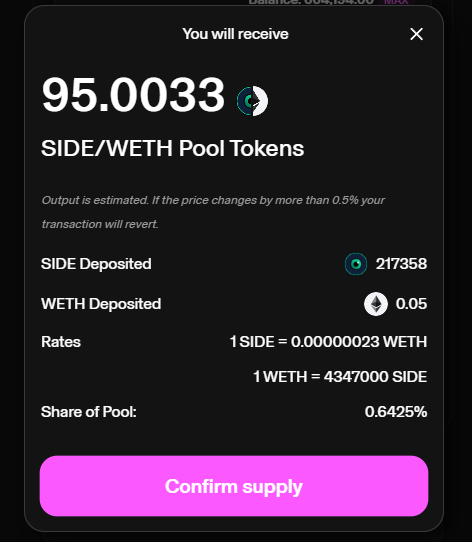 How to stake SIDE $LP and earn extra $SIDE